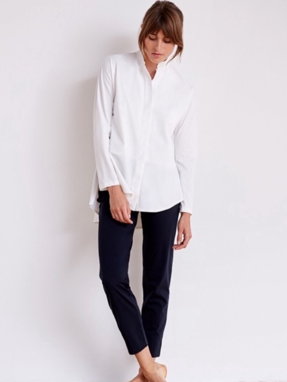 ADay Something Borrowed White Oversized‎ Button Down Shirt Large Classic NOTE